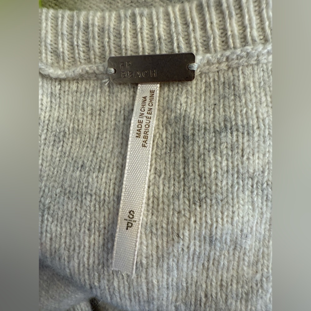Free People FP Beach Color Block Wool Blend Sweater Size Small - Picture 5 of 9